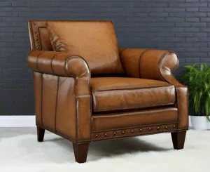 Westwood Premium Leather Armchair - Rich Colors with Nailhead Trim vanity mirror, wall mirror