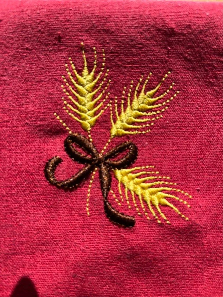 Wheat Stock Embroidered Cloth Napkin Set