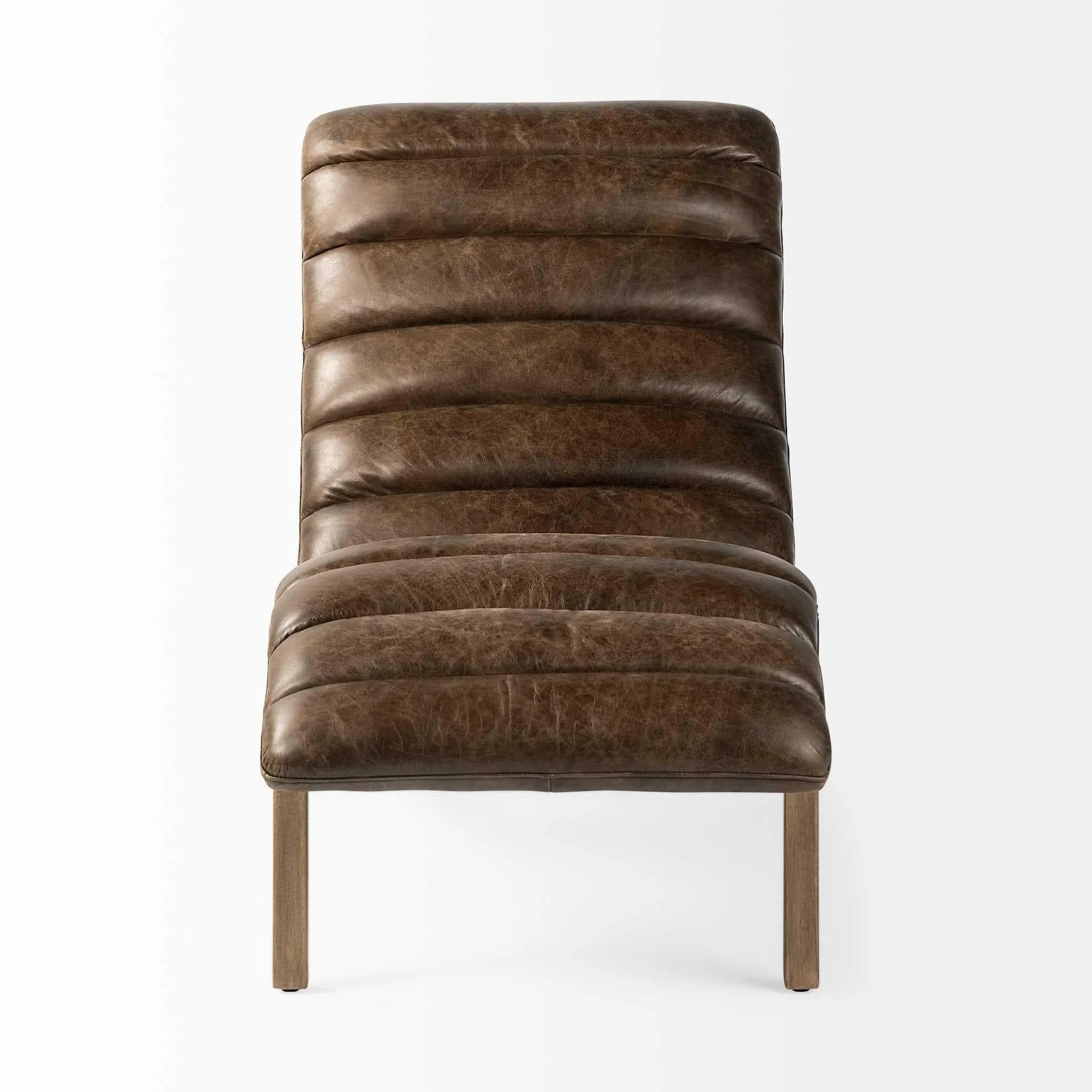 Whiskey Leather Chaise Lounge