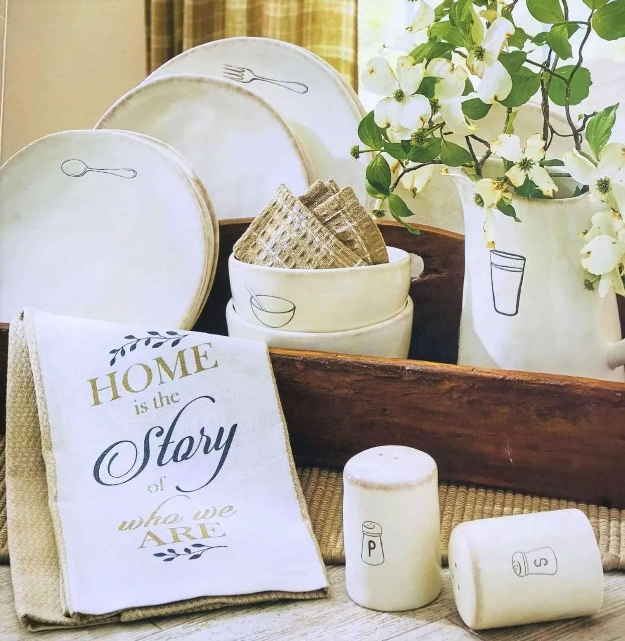 White Distressed Farmhouse Dinnerware
