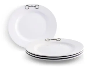 White Melamine 10" Plates w/ Snaffle Bit toilet seat cover, slow close seat
