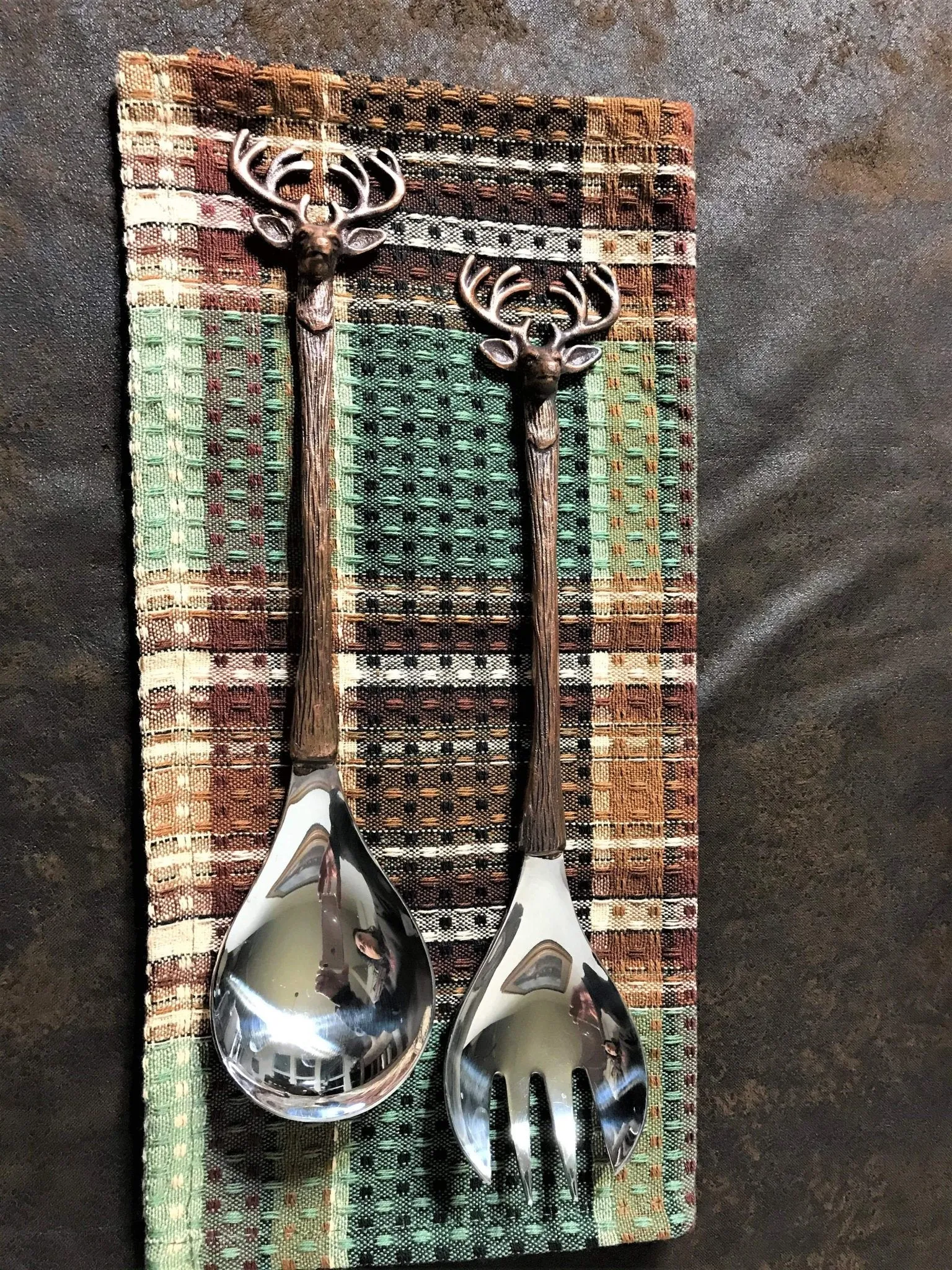 White Tail Buck Copper Serving Set