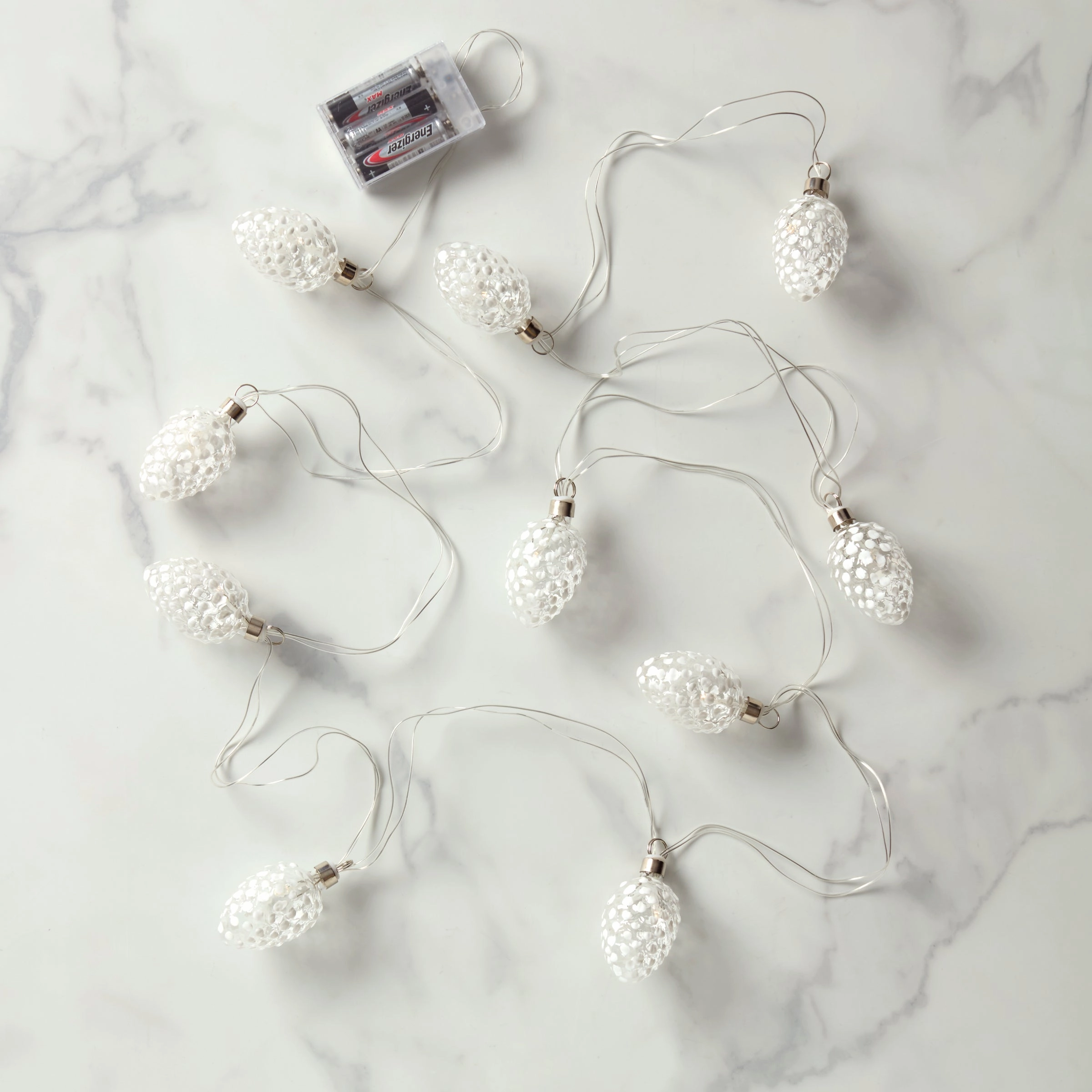 White Pinecone Led String Lights