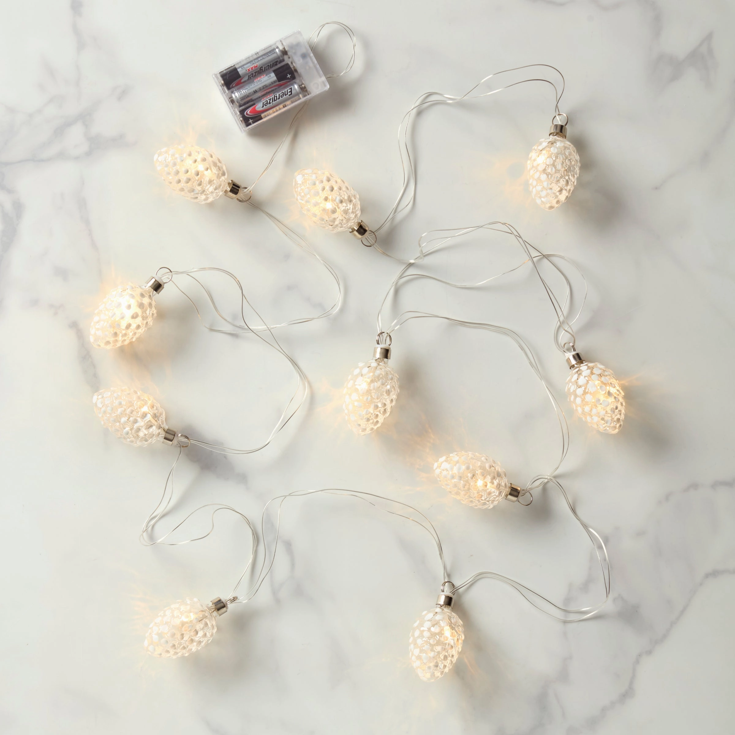 White Pinecone Led String Lights