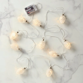 White Pinecone Led String Lights