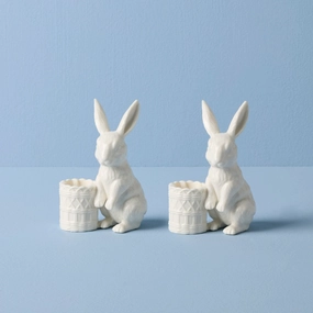 Wicker Creek Bunny Candle Holders - Set of 2
