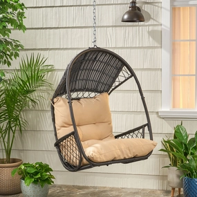 Wicker Hanging Chair with Cushion (Stand Not Included) - NH758113 patio chairs, outdoor seating