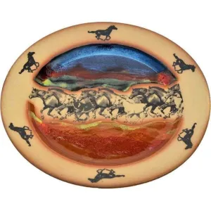 Wild Horses Pottery Dinner Plates toilet seat cover, slow close seat