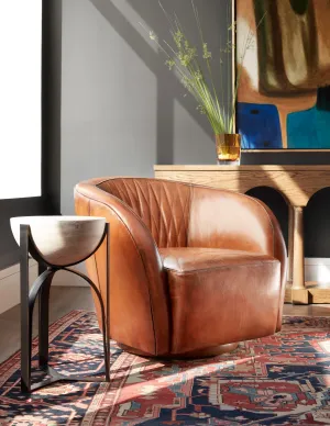 Wilder Quilted Leather Swivel Chair vanity mirror, wall mirror
