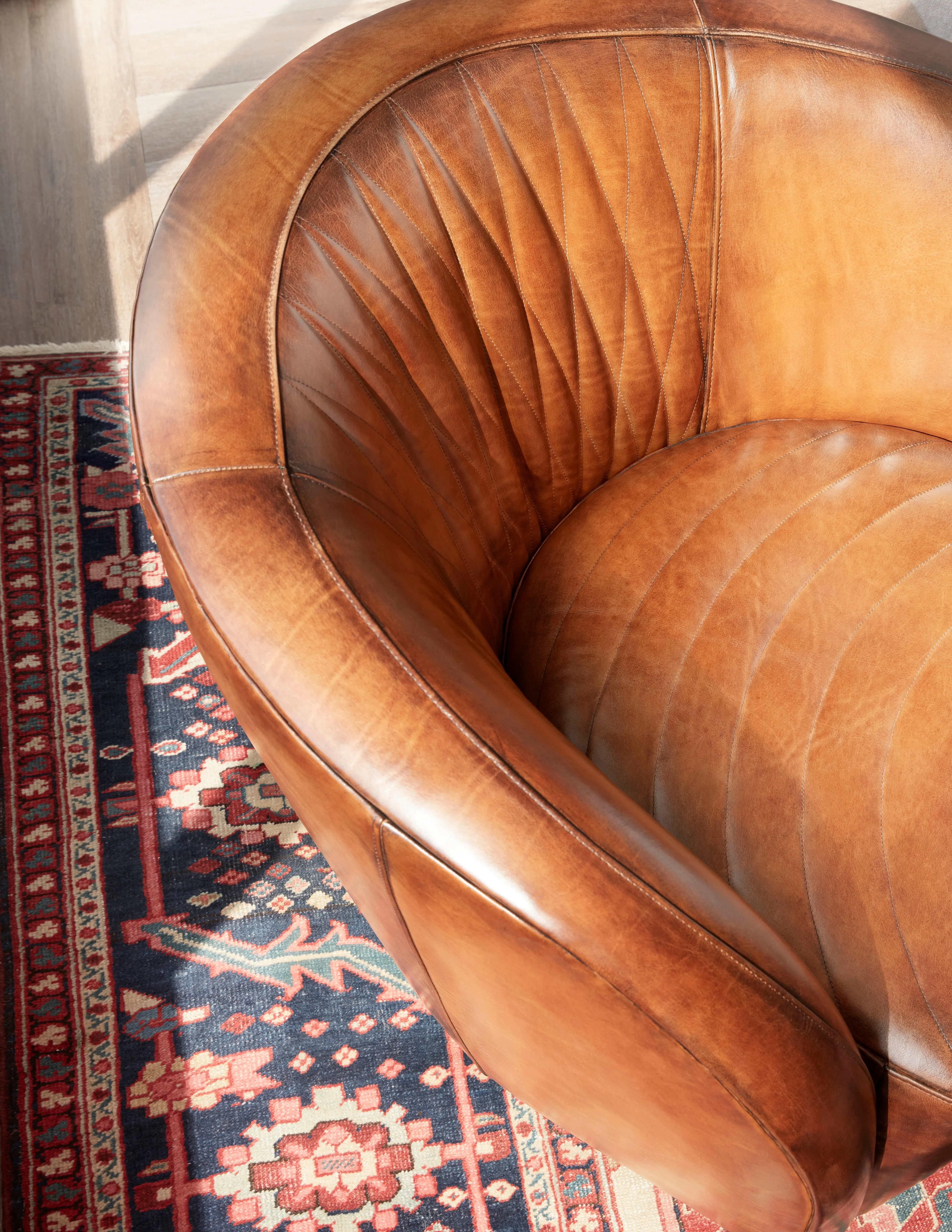 Wilder Quilted Leather Swivel Chair