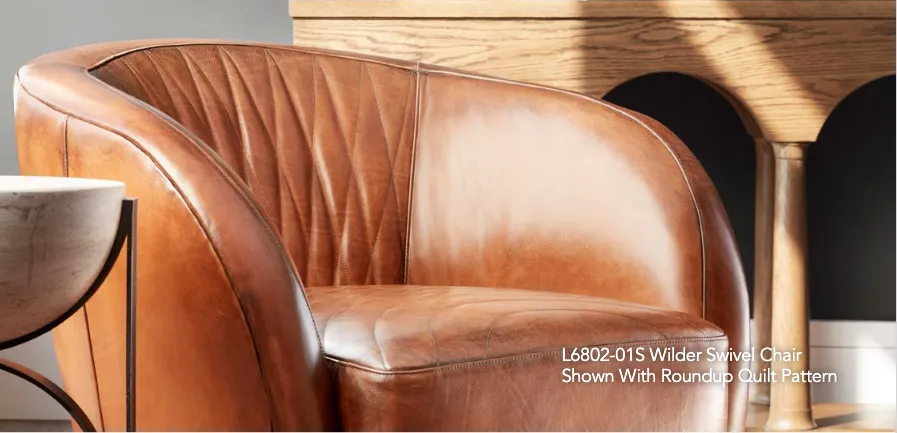Wilder Quilted Leather Swivel Chair