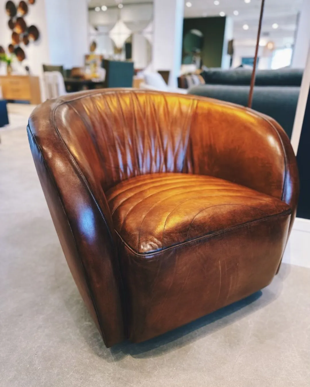 Wilder Quilted Leather Swivel Chair
