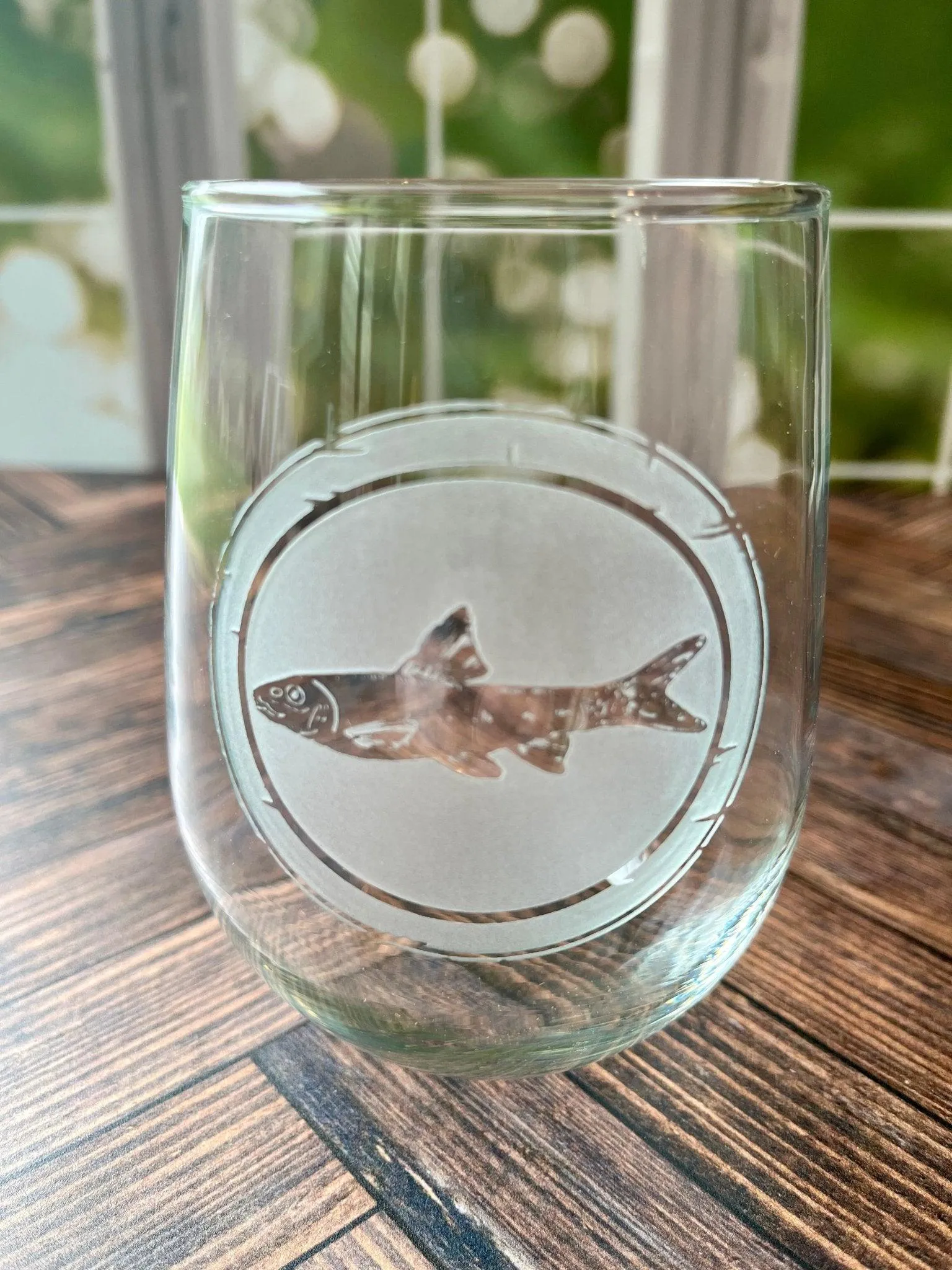 Wildlife Sand Carved Stemless Wine Glasses