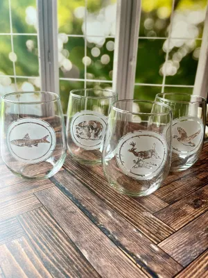 Wildlife Sand Carved Stemless Wine Glasses toilet seat cover, slow close seat