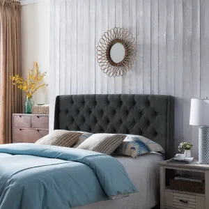 Wingback Queen/Full Tufted Fabric Headboard - NH796303 wood bed frame, upholstered bed