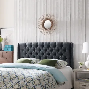 Winged King/ Cal King Tufted Fabric Headboard - NH868003 wood bed frame, upholstered bed