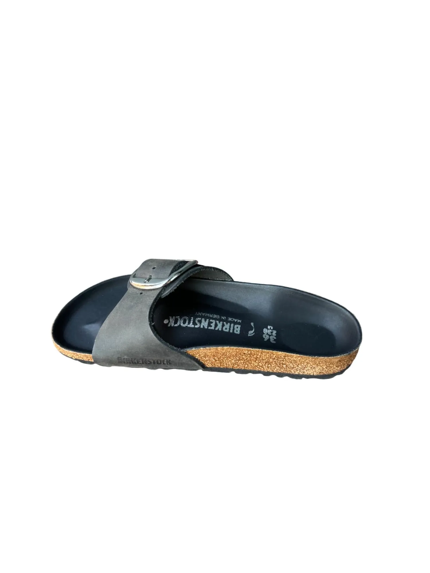 Women Madrid Big Buckle Sandal In Black Leather