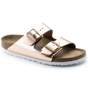 Women's Arizona Soft Footbed Sandal - Narrow Width In Metallic Copper