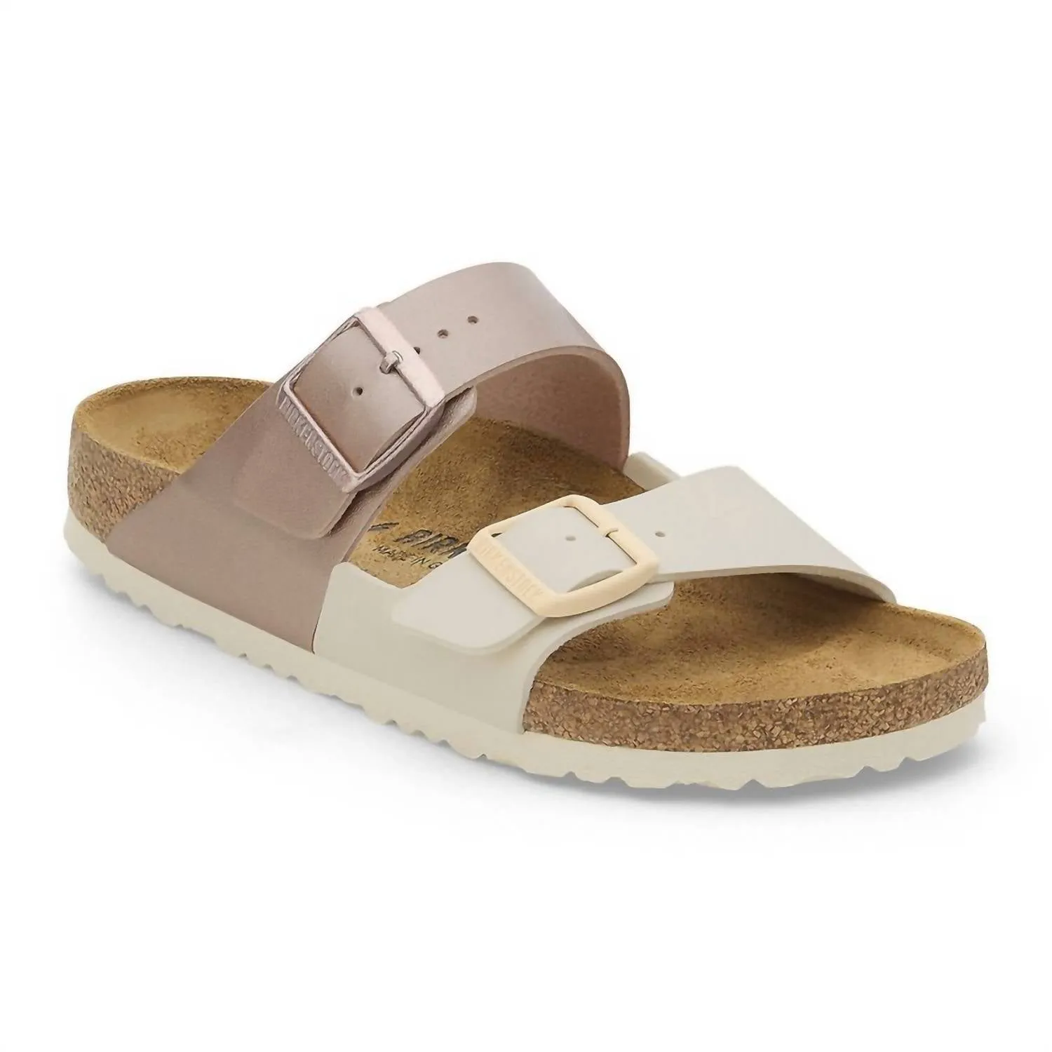 Women's Arizona Split Birko-Flor Sandals In Eggshell/copper