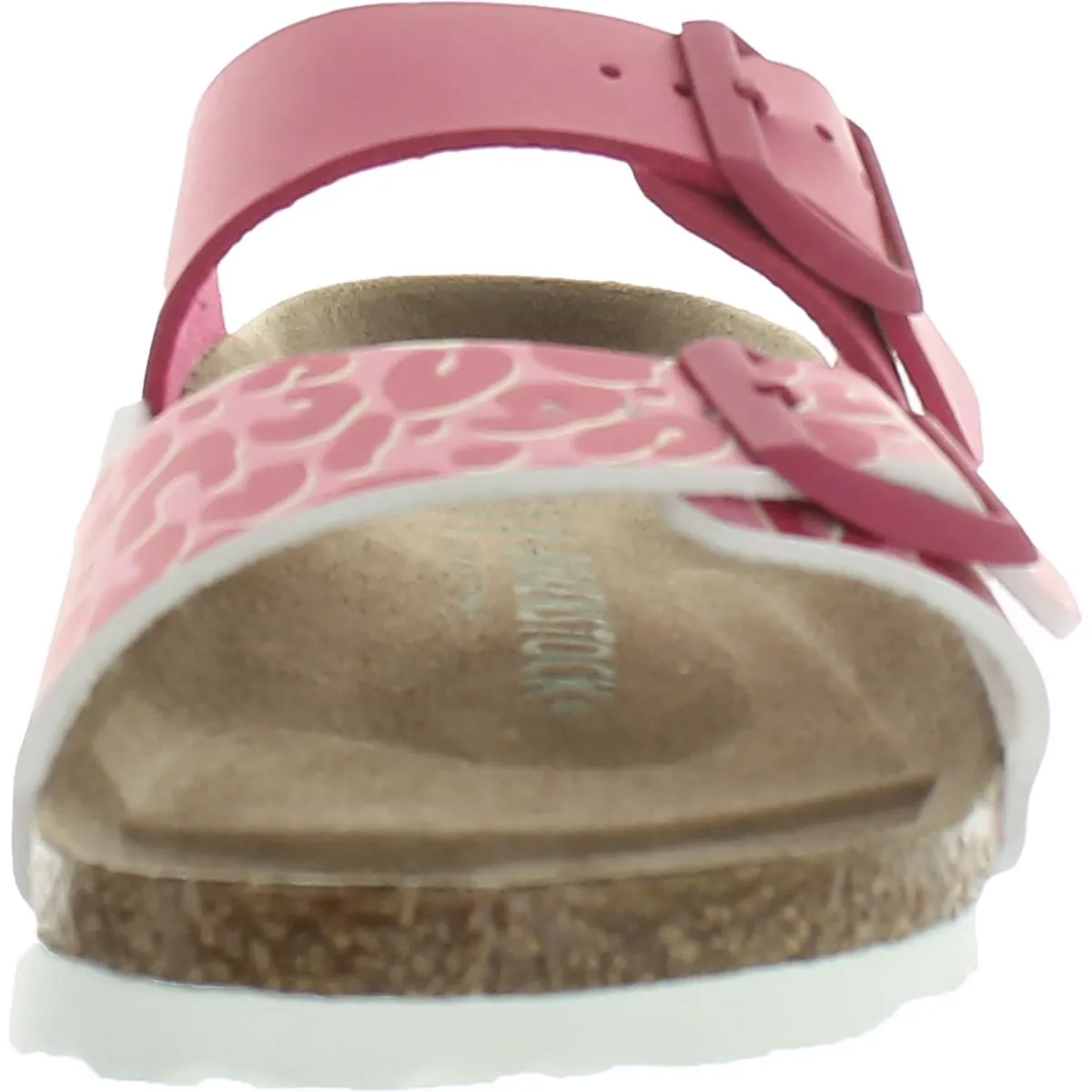 Womens Faux Leather Slide Sandals