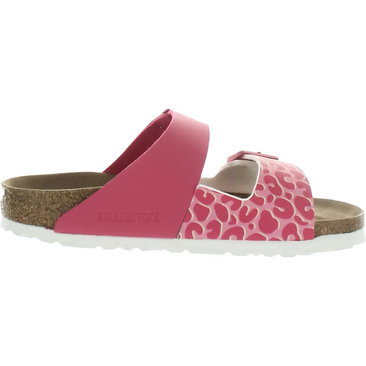 Womens Faux Leather Slide Sandals