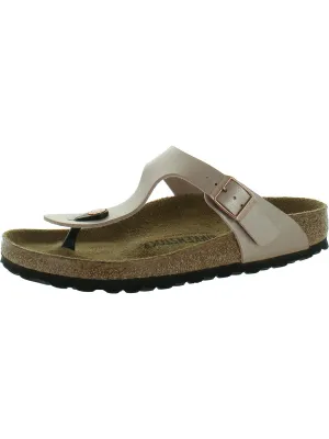Womens Leather Cork Footbed Sandals
