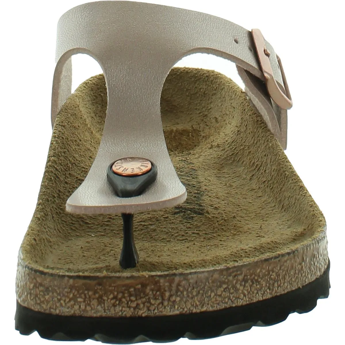 Womens Leather Cork Footbed Sandals