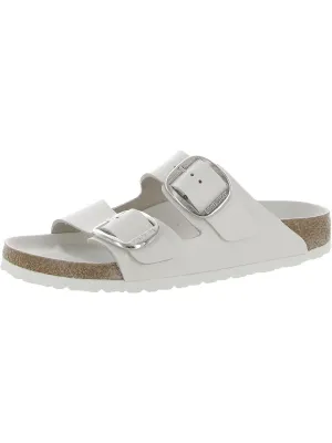 Womens Leather Slip-On Slide Sandals