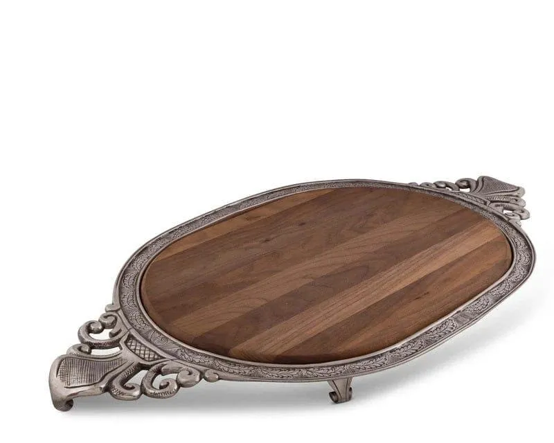 Wood & Pewter Provencal Carving Board