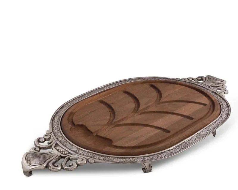 Wood & Pewter Provencal Carving Board