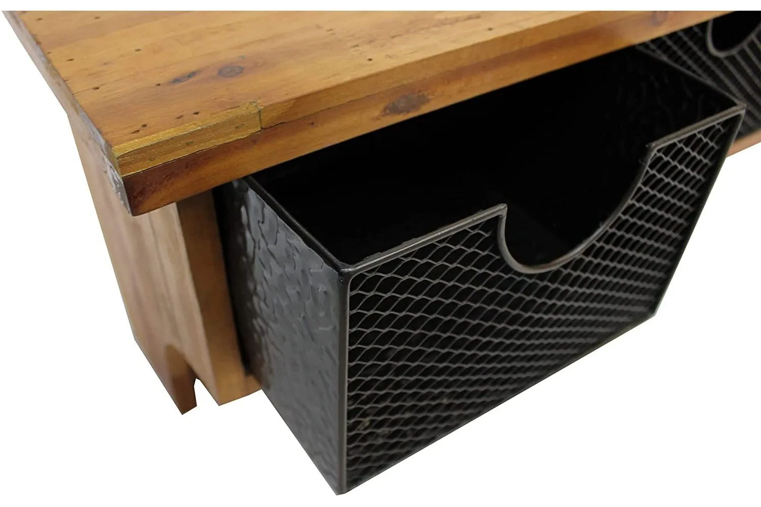 Wood Wall Shelf with Storage Basket Drawers & Hooks