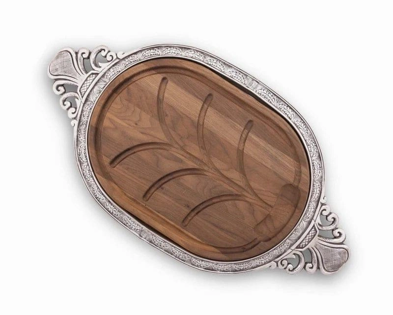Wood & Pewter Provencal Carving Board shower curtain, waterproof liner