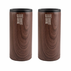 Wood Slim Coolers - Set Of 2