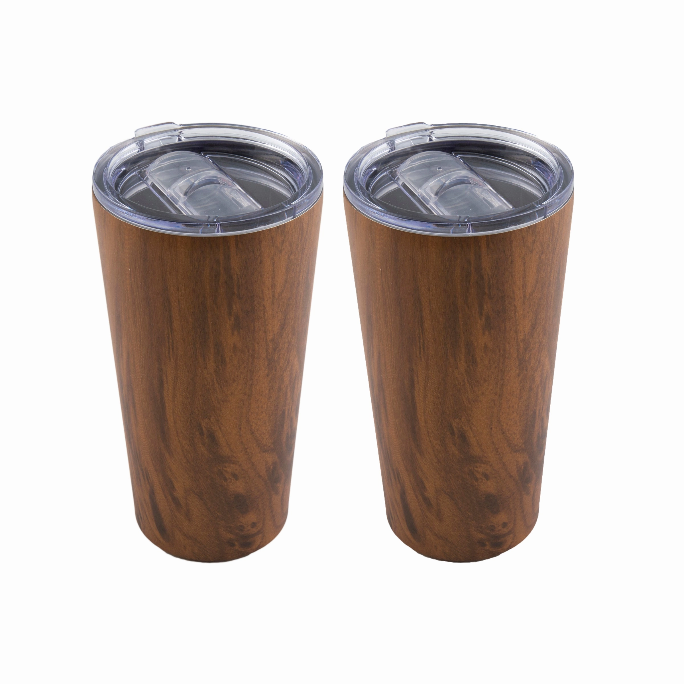 Wood Stainless Steel Highballs - Set Of 4