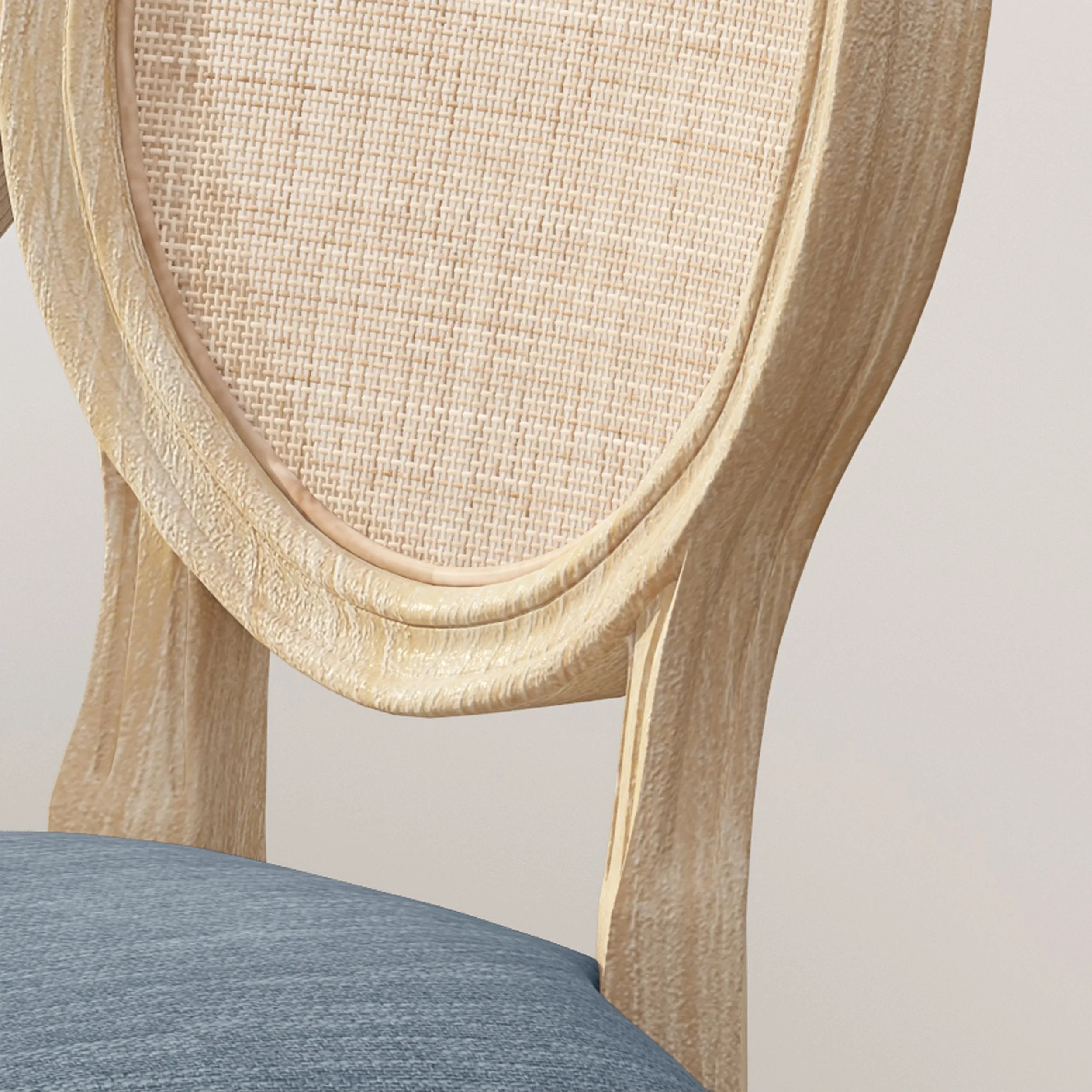 Wooden Dining Chair with Wicker and Fabric Seating (Set of 2) - NH680903