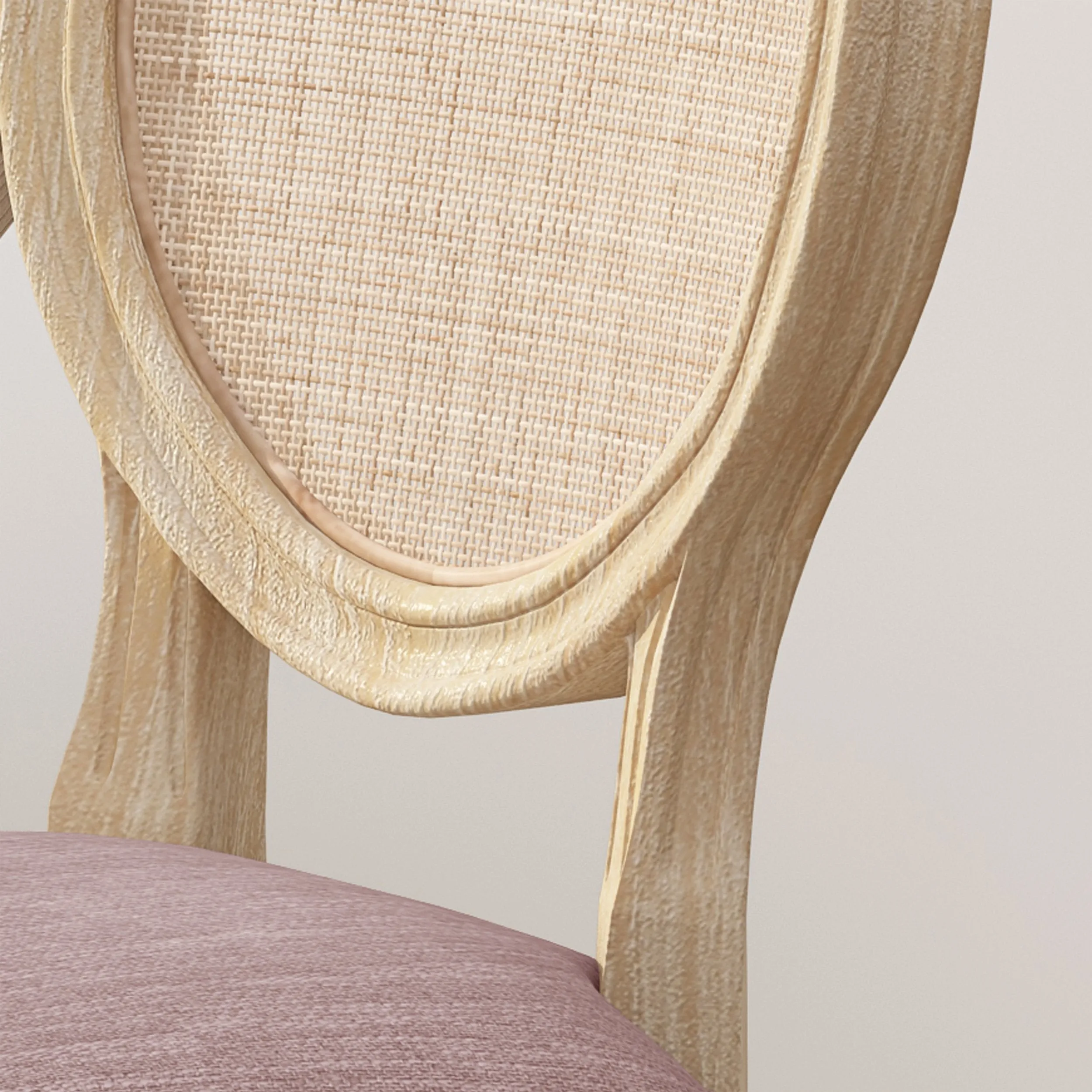 Wooden Dining Chair with Wicker and Fabric Seating (Set of 2) - NH680903