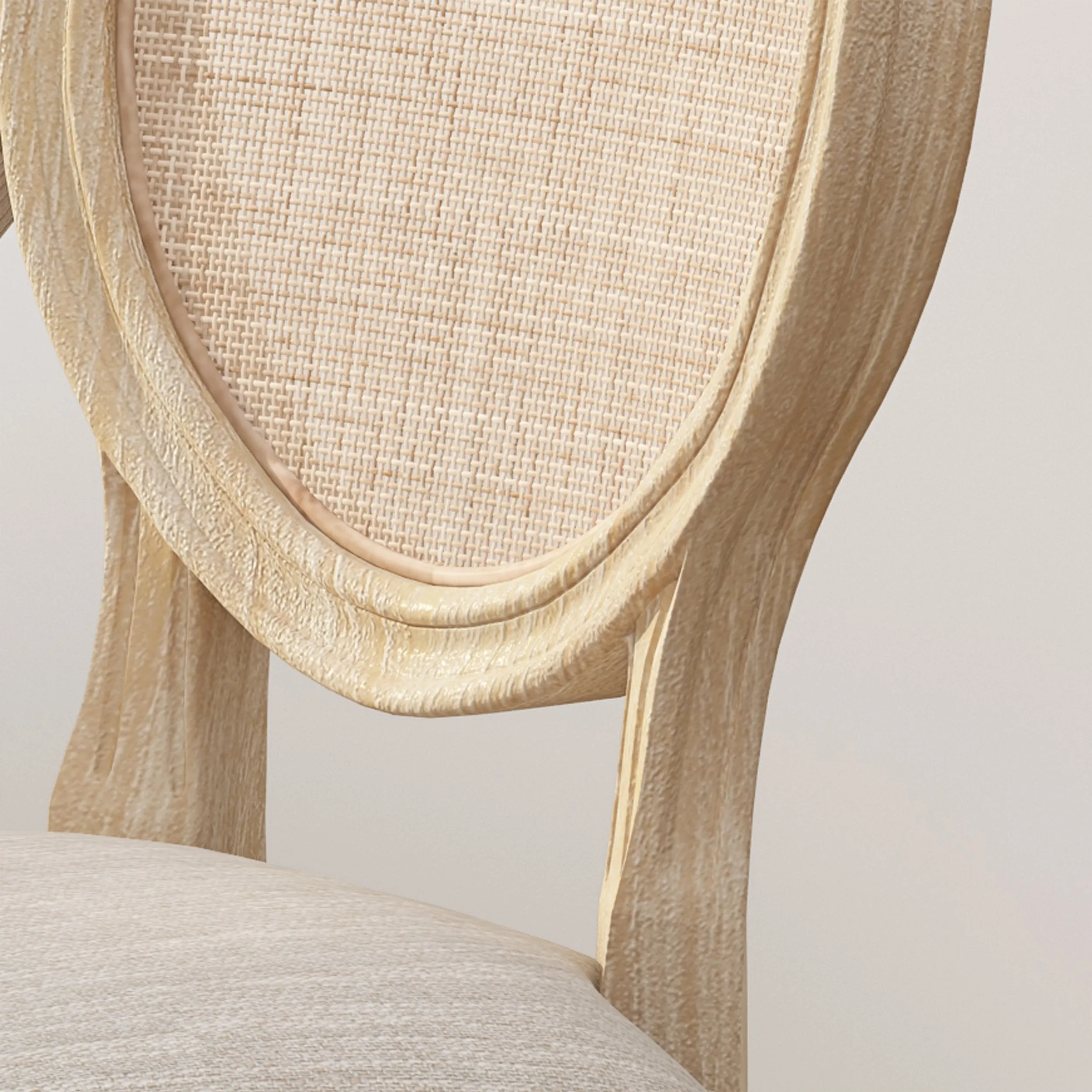 Wooden Dining Chair with Wicker and Fabric Seating (Set of 2) - NH680903