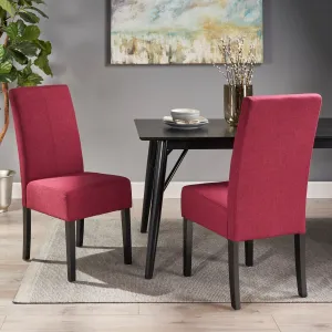 Wooden Dining Chairs (Set of 2), Deep Red and Dark Brown Finish - NH690903 dining table set, 6-piece dining set