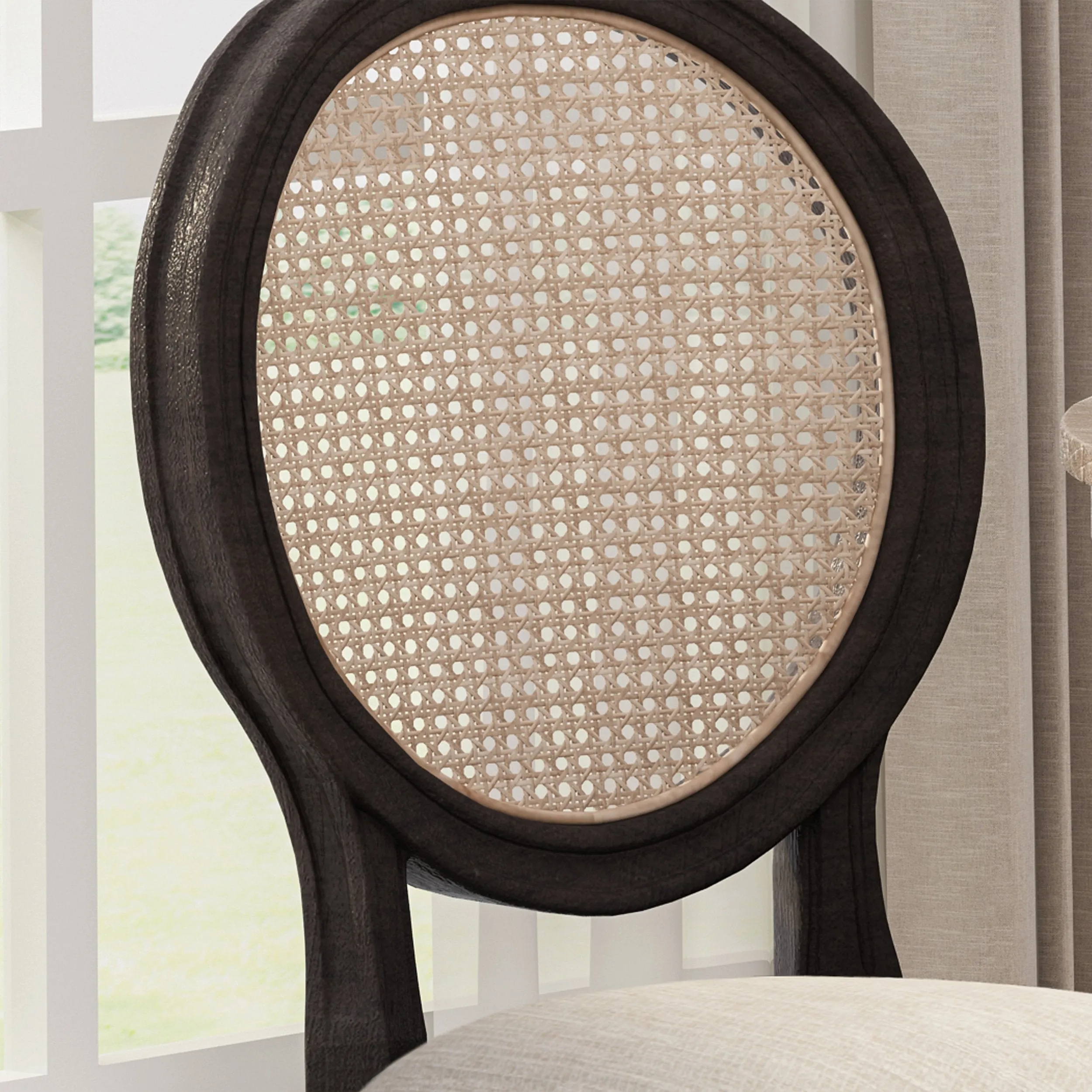Wooden Dining Chairs with Cushions (Set of 2), Beige, Natural, and Black - NH242903