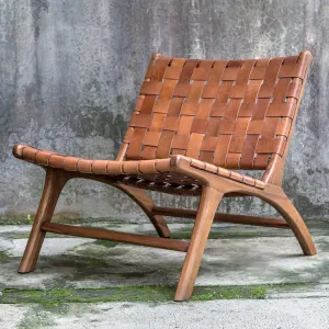 Woven Cognac Leather Accent Chair vanity mirror, wall mirror