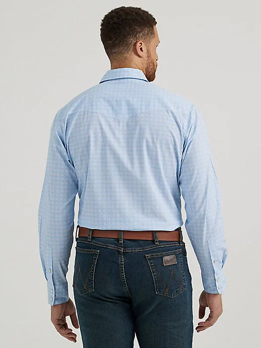 Wrangler Western Snap Shirt in Concentric Blue Wrangler Clothing