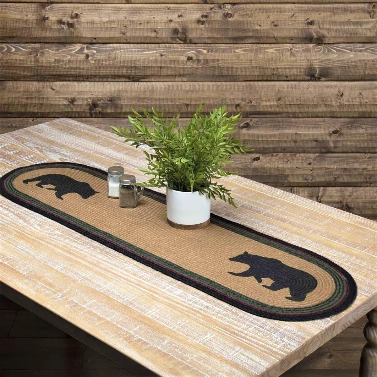 Wyatt Stenciled Bear Jute Table Runner