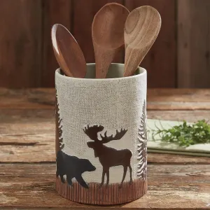 Yakutat Wildlife Utensil Crock kitchen utensils, spatula set