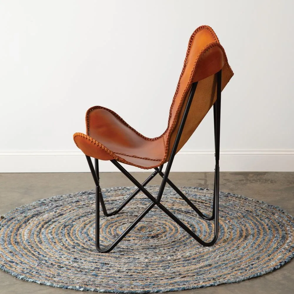YWD Genuine Leather Butterfly Chair