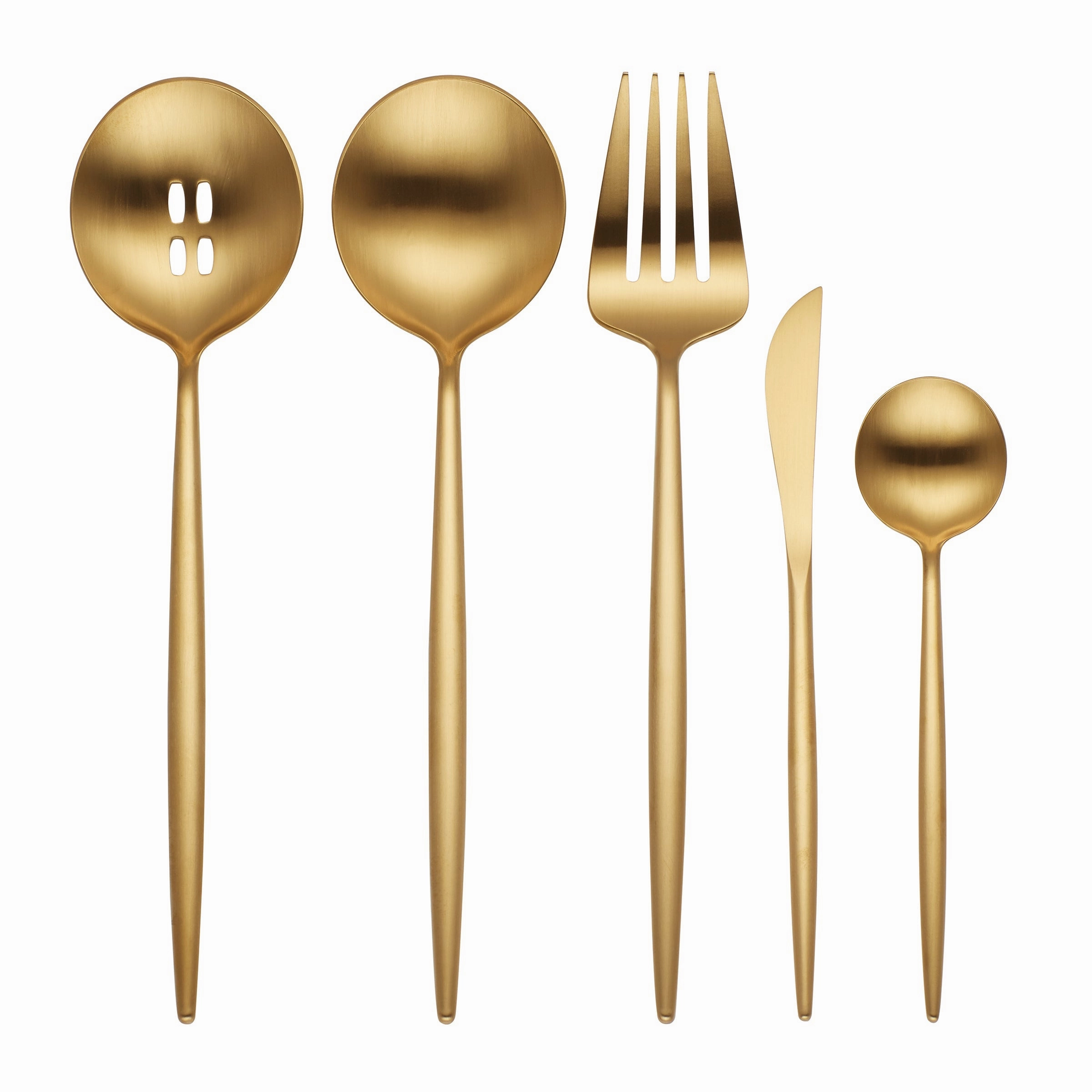Zephyr Gold Satin 45 Piece Flatware Set